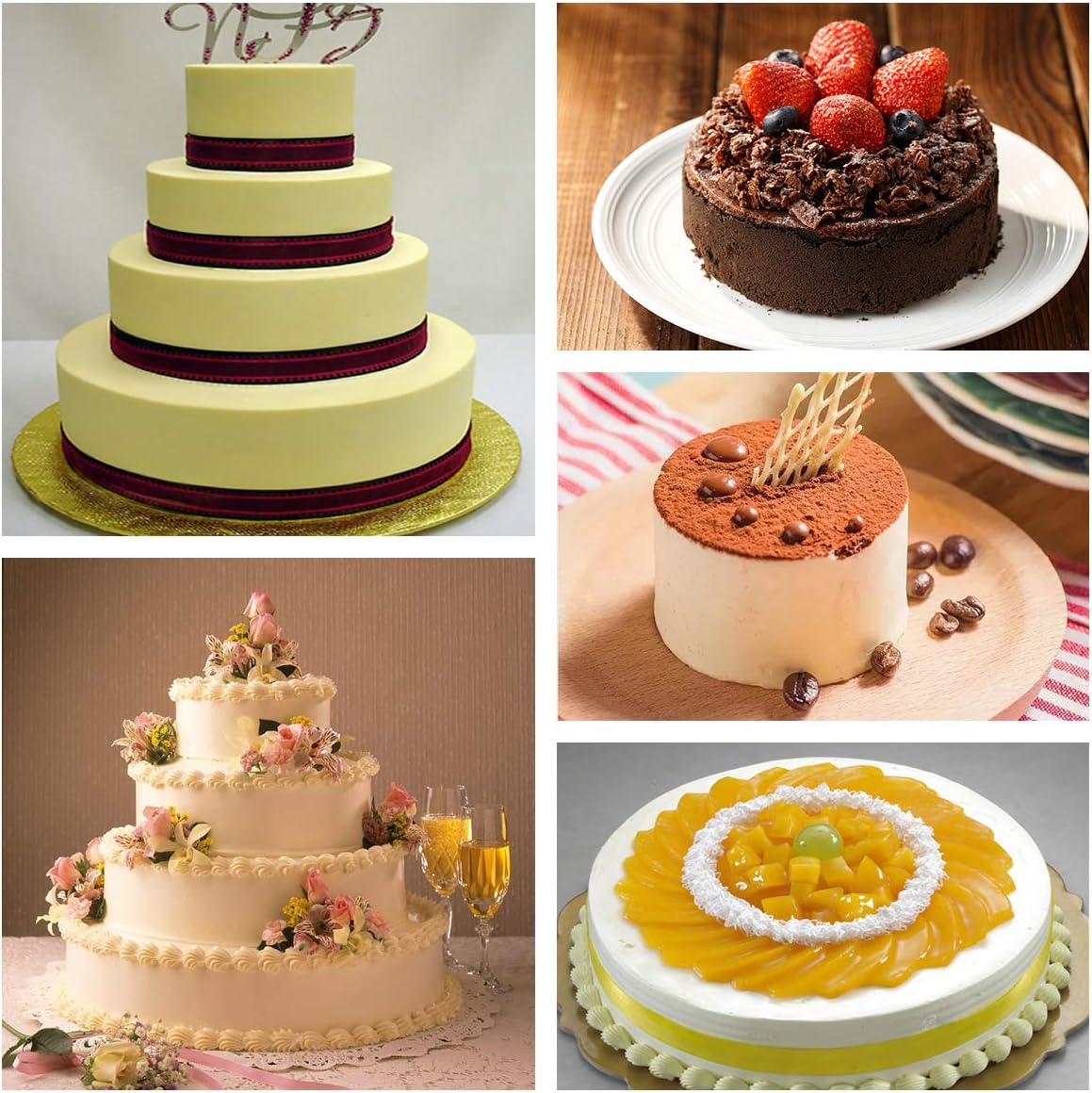 4-Piece Silicone Cake Pans Sets, Nonstick Round Cake Molds