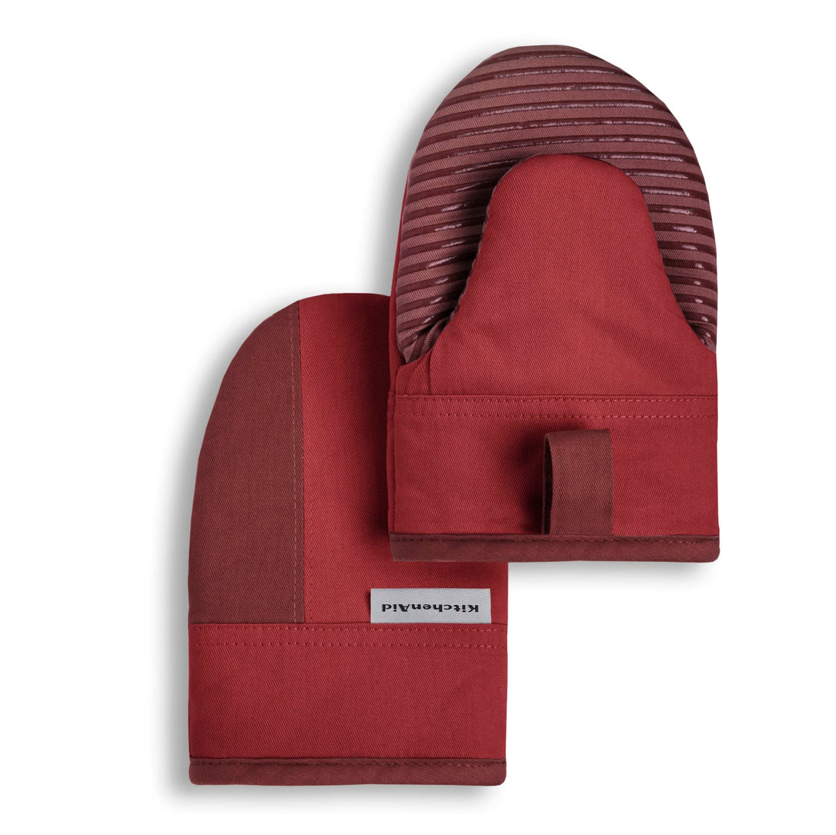 KitchenAid Beacon Two-Tone Non-Slip Mini Oven Mitt Set, Navy/Ink, 5.5"x8", 2 Piece