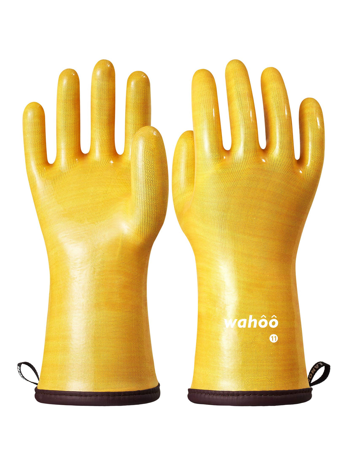 LANON Wahoo Liquid Silicone Oven Mitts,Heat Resistant Gloves,White,L/9