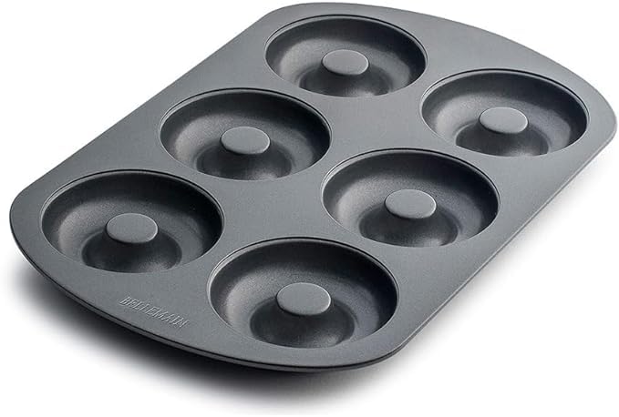 Bellemain Nonstick Donut Pan for Baking, 6-Cavity Stainless Steel - 2 pack