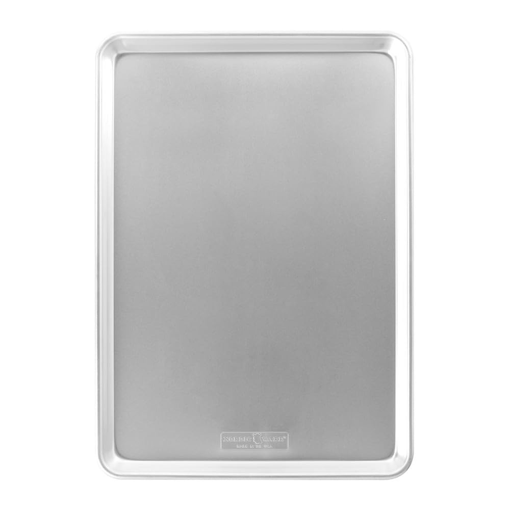 Nordic Ware Naturals Extra Large, 21 x 15 inch Baking Set - USA Made Aluminum Commercial Quality Pan for Baking or Roasting, Encapsulated Galvanized Steel Rim Prevents Warping, 2pk Big Sheet