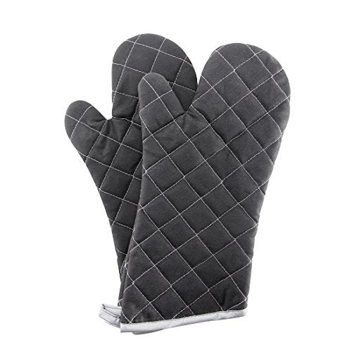 ARCLIBER Gray 16" Quilted Terry Oven Mitts 2 Pairs Heat Resistant
