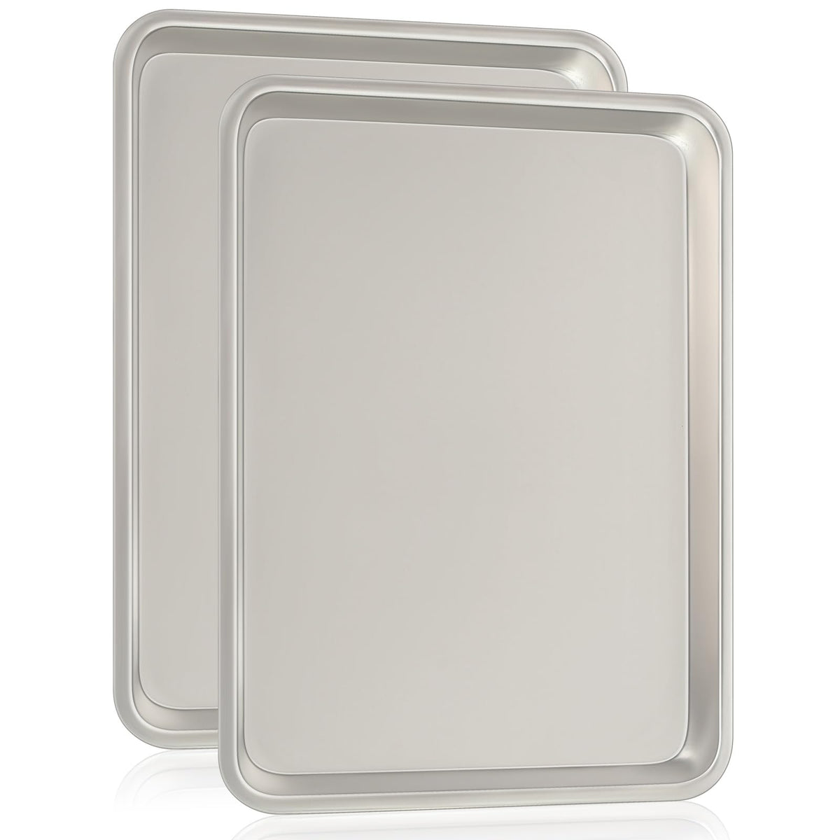 Commercial Quality Baking Sheet Pan Set, Natural Aluminum Cookie Sheet, Umite Chef Warp Resistant Baker's Half Sheet Pan, Large Thick Cookie Tray Pans for Baking, Roasting(2 Pack, 18X13In)