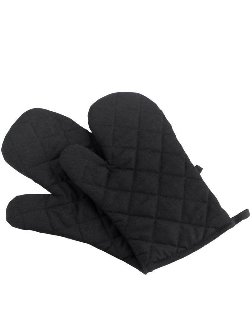 Oven Mitts, Premium Heat Resistant Kitchen Gloves Cotton & Polyester Quilted Oversized Mittens, 1 Pair (Pink)