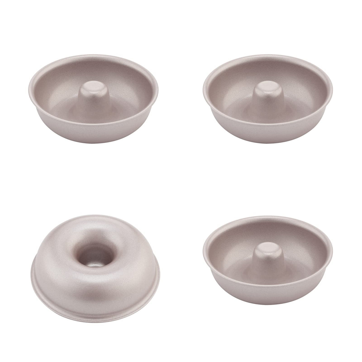 CHEFMADE Donut Mold Cake Pan, 12-Cavity Non-Stick Pattern Doughnut Bakeware for Oven Baking (Champagne Gold)