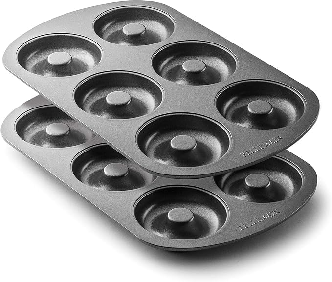 Bellemain Nonstick Donut Pan for Baking, 6-Cavity Stainless Steel - 2 pack