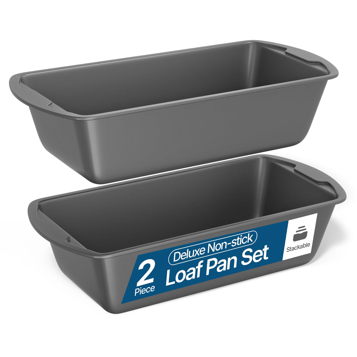 Loaf Pan Set 4-Piece - Deluxe Nonstick Carbon Steel Bakeware for Perfect Bread and Cakes – Dishwasher Safe, Premium Pans for Home Baking