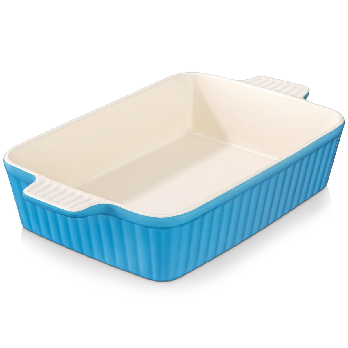 MALACASA 4.4QT Ceramic Casserole Dishes for Oven, 9x13 Baking Dishes, White