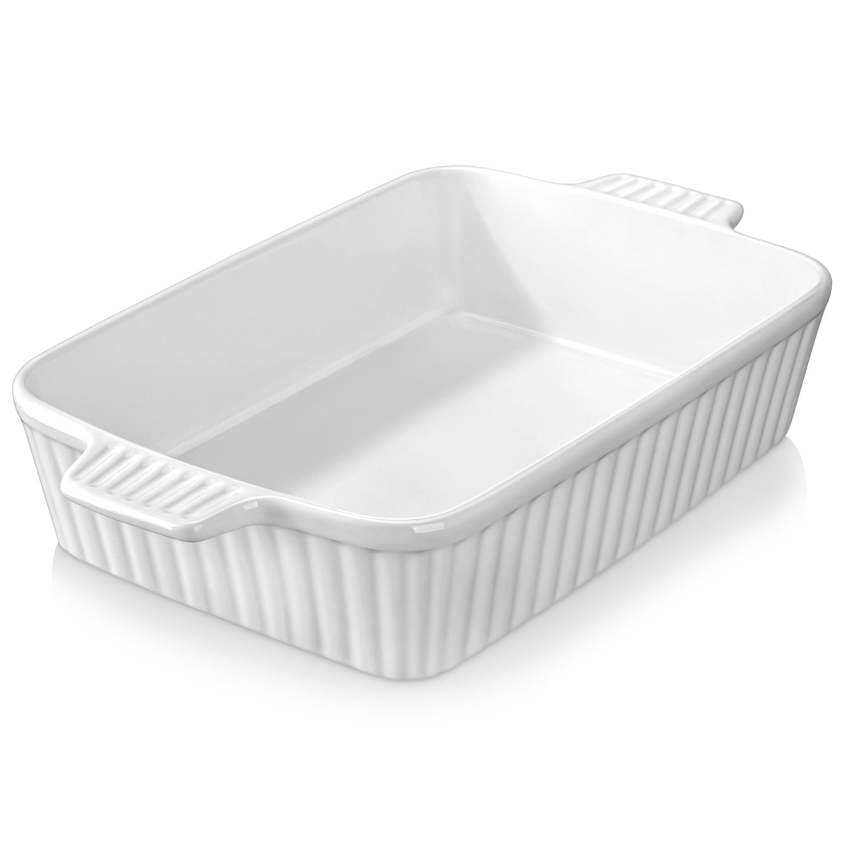 MALACASA 4.4QT Ceramic Casserole Dishes for Oven, 9x13 Baking Dishes, White