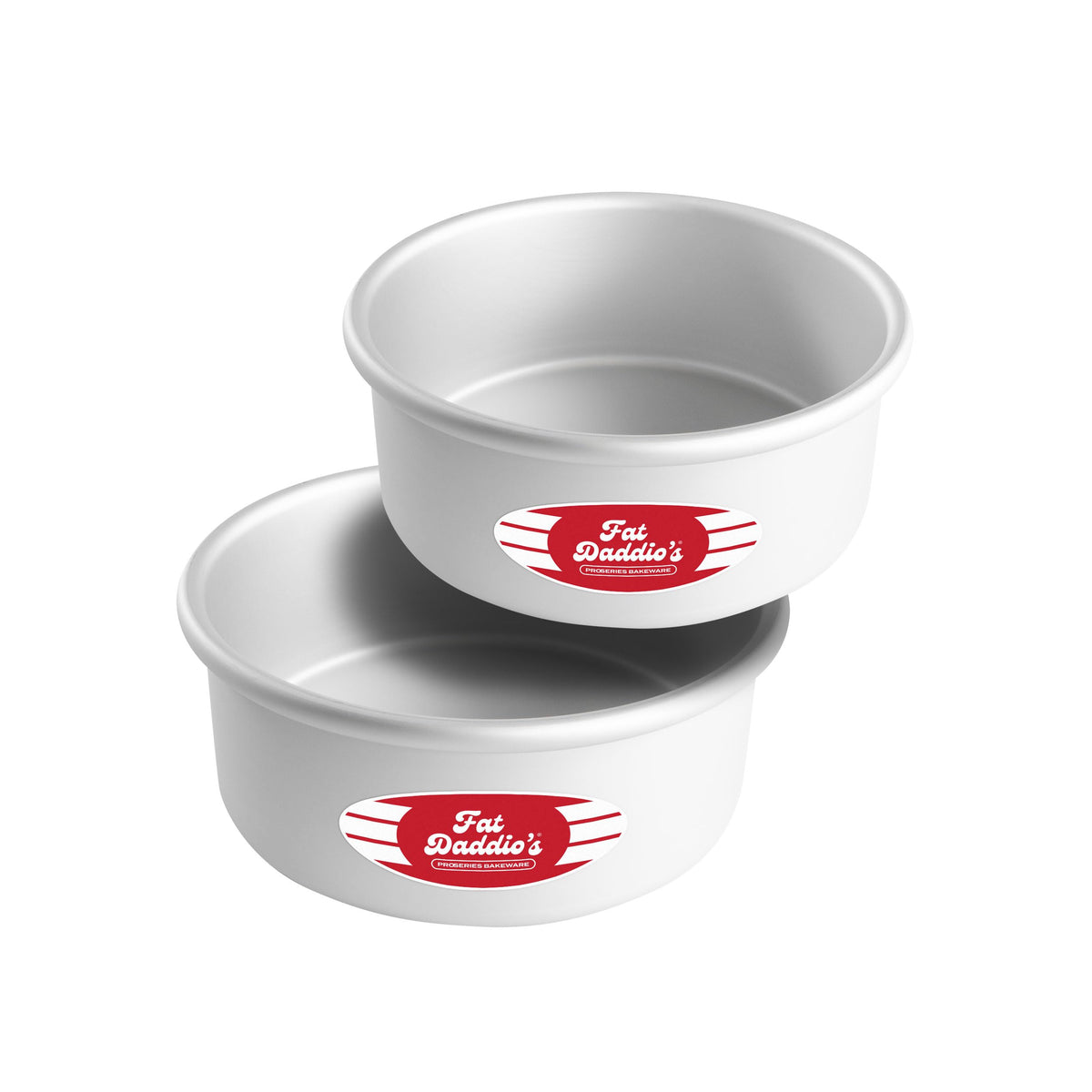Fat Daddio's Anodized Aluminum Round Cake Pans, 2 Piece Set, 8 x 2 Inch