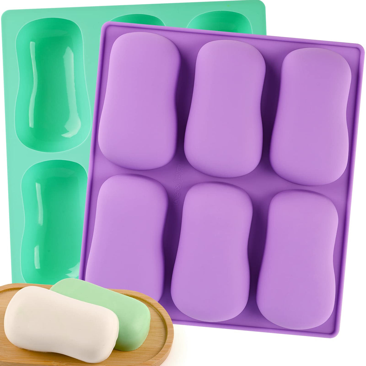 Sakolla 2 Pack Insect Silicone Soap Molds, 6-Cavity Dragonfly Butterfly Ladybug Shape Silicone Molds for Soap Making, DIY Baking Mold for Lotion Bars, Chocolate, Candy, Muffin, Biscuit, Cookie Pans
