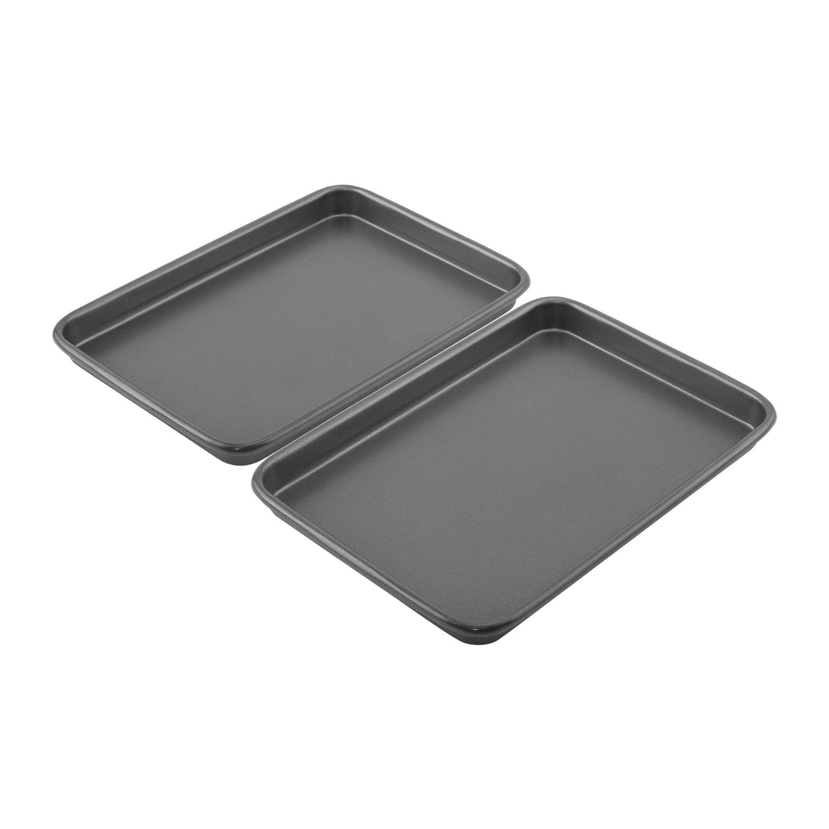 GoodCook Everyday Toaster Oven Mini Baking Sheets Set of 2 Set of 2 Heavy-Gauge Steel Baking Pans with Scratch-Resistant Nonstick, 9 x 6.2-Inch, Gray