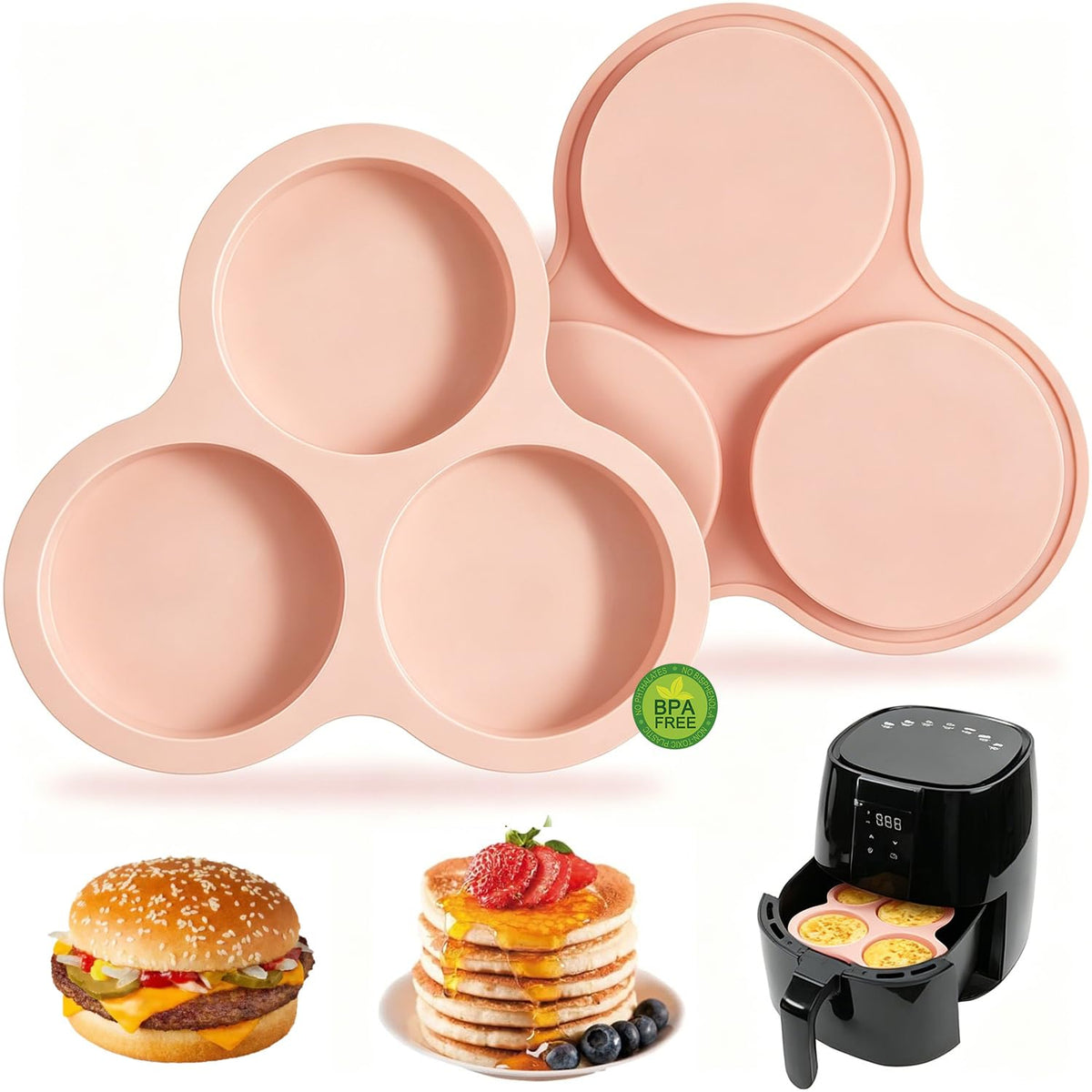 3 Pcs Round Chocolate Cookie Molds Set,12-Cavity Silicone Mold with 30 Clear Treat Boxes, Round Baking Mold for Candy, Mini Cake, Individually Wrapped Cakesicle Party Favor Packaging