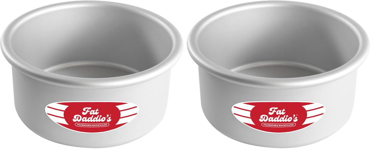 Fat Daddio's Anodized Aluminum Round Cake Pans, 2 Piece Set, 8 x 2 Inch
