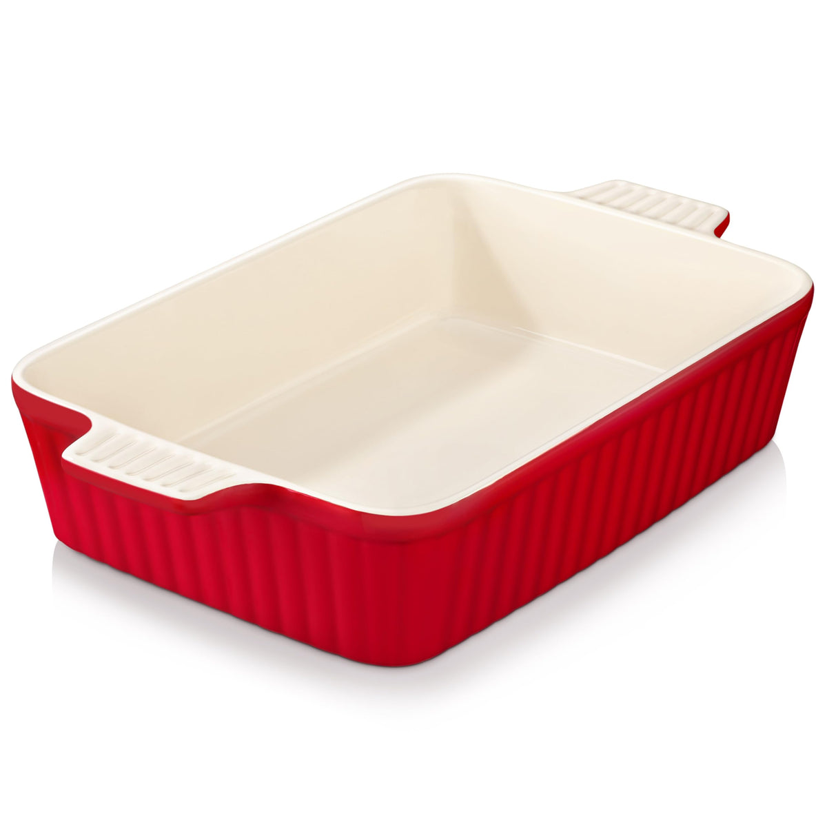 MALACASA 4.4QT Ceramic Casserole Dishes for Oven, 9x13 Baking Dishes, White