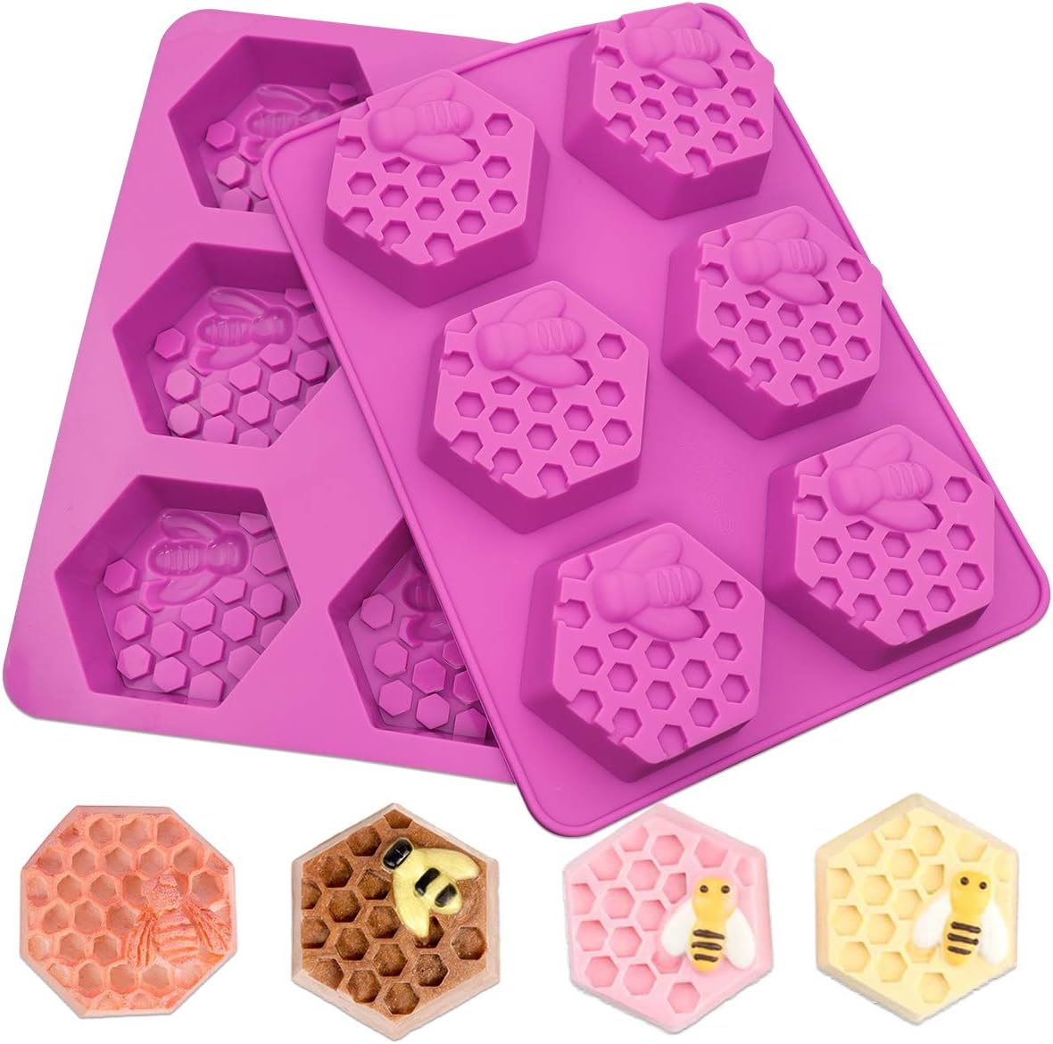 Sakolla 2 Pack Insect Silicone Soap Molds, 6-Cavity Dragonfly Butterfly Ladybug Shape Silicone Molds for Soap Making, DIY Baking Mold for Lotion Bars, Chocolate, Candy, Muffin, Biscuit, Cookie Pans