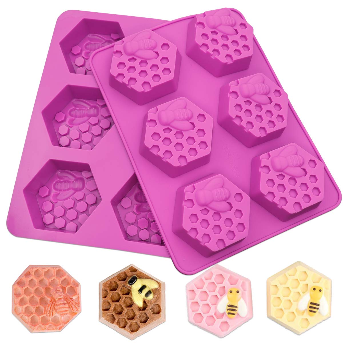Sakolla 2 Pack Insect Silicone Soap Molds, 6-Cavity Dragonfly Butterfly Ladybug Shape Silicone Molds for Soap Making, DIY Baking Mold for Lotion Bars, Chocolate, Candy, Muffin, Biscuit, Cookie Pans
