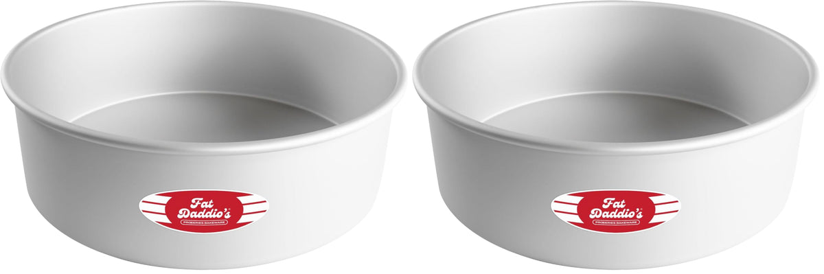 Fat Daddio's Anodized Aluminum Round Cake Pans, 2 Piece Set, 8 x 2 Inch