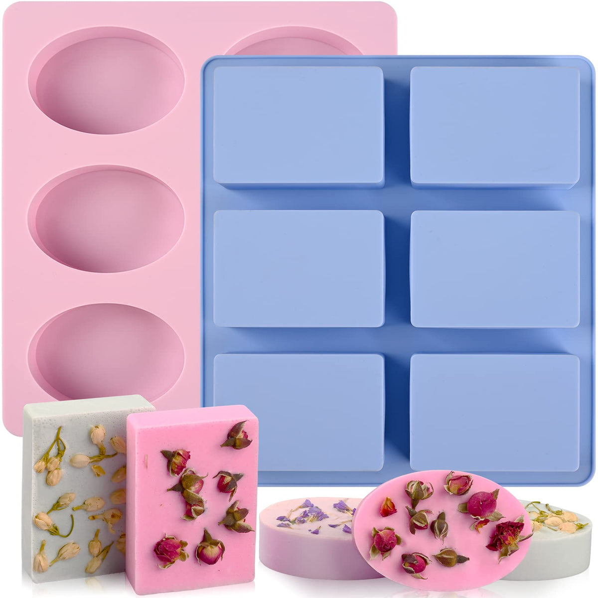 Sakolla 2 Pack Insect Silicone Soap Molds, 6-Cavity Dragonfly Butterfly Ladybug Shape Silicone Molds for Soap Making, DIY Baking Mold for Lotion Bars, Chocolate, Candy, Muffin, Biscuit, Cookie Pans