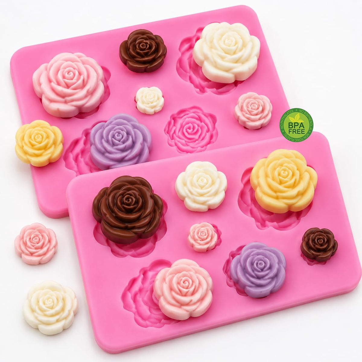 3 Pcs Round Chocolate Cookie Molds Set,12-Cavity Silicone Mold with 30 Clear Treat Boxes, Round Baking Mold for Candy, Mini Cake, Individually Wrapped Cakesicle Party Favor Packaging