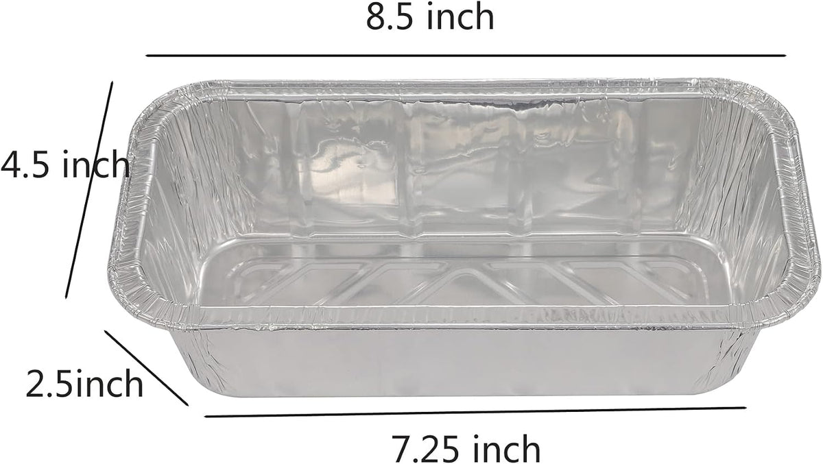Waytiffer Loaf Pans [25 Pack] 2Lb Heavy Duty Disposable Aluminum Foil Premium Bread Tins Standard Size - 8.5" X 4.5" X 2.5" Perfect for Homemade Cakes & Breads