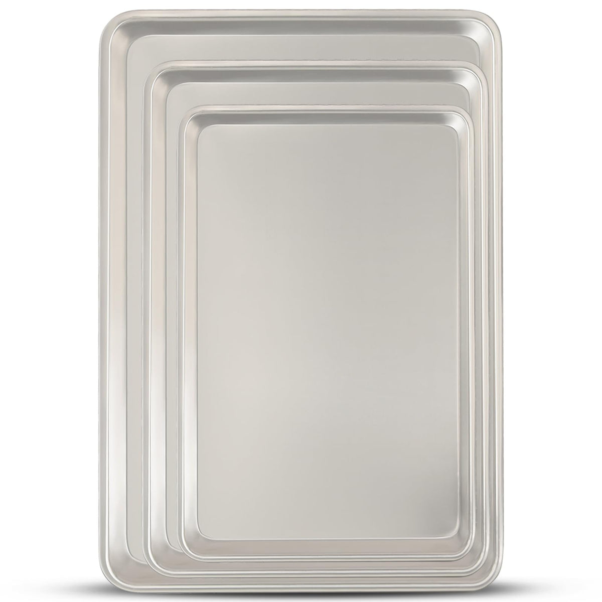 Commercial Quality Baking Sheet Pan Set, Natural Aluminum Cookie Sheet, Umite Chef Warp Resistant Baker's Half Sheet Pan, Large Thick Cookie Tray Pans for Baking, Roasting(2 Pack, 18X13In)