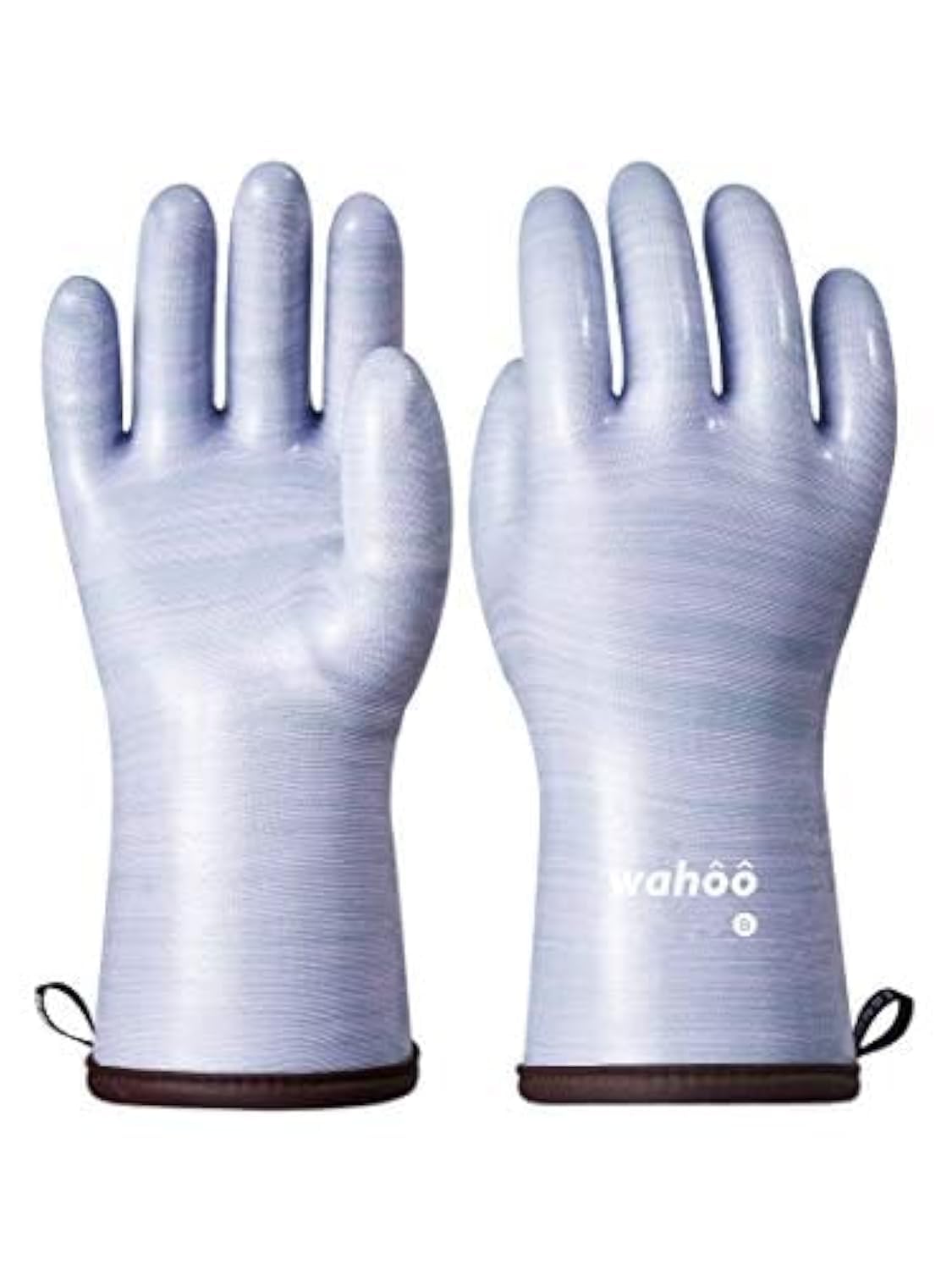 LANON Wahoo Liquid Silicone Oven Mitts,Heat Resistant Gloves,White,L/9