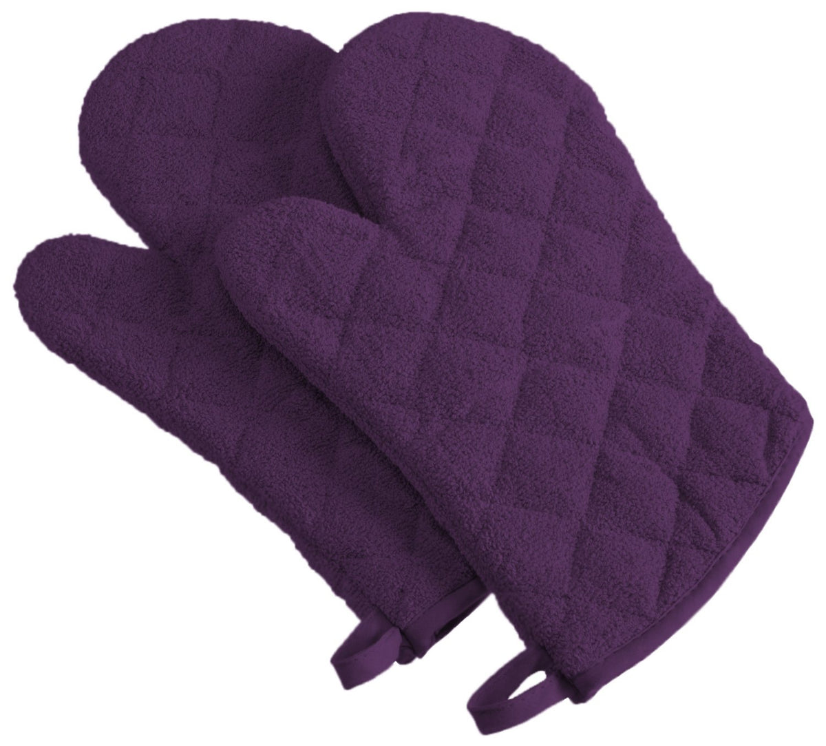 DII Basic Terry Collection 100% Cotton Quilted, Oven Mitt, Nautical Blue, 2 Piece