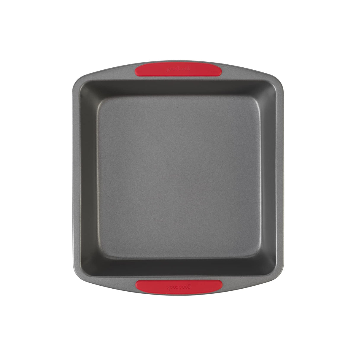GoodCook MegaGrip Baking Pan with Silicone Grip Handles Square Non-Stick Heavy-Gauge Steel Cake Pan Baking Dish for Brownies Bread Cake Baked Goods & More, Dishwasher Safe, 8x8-Inch,