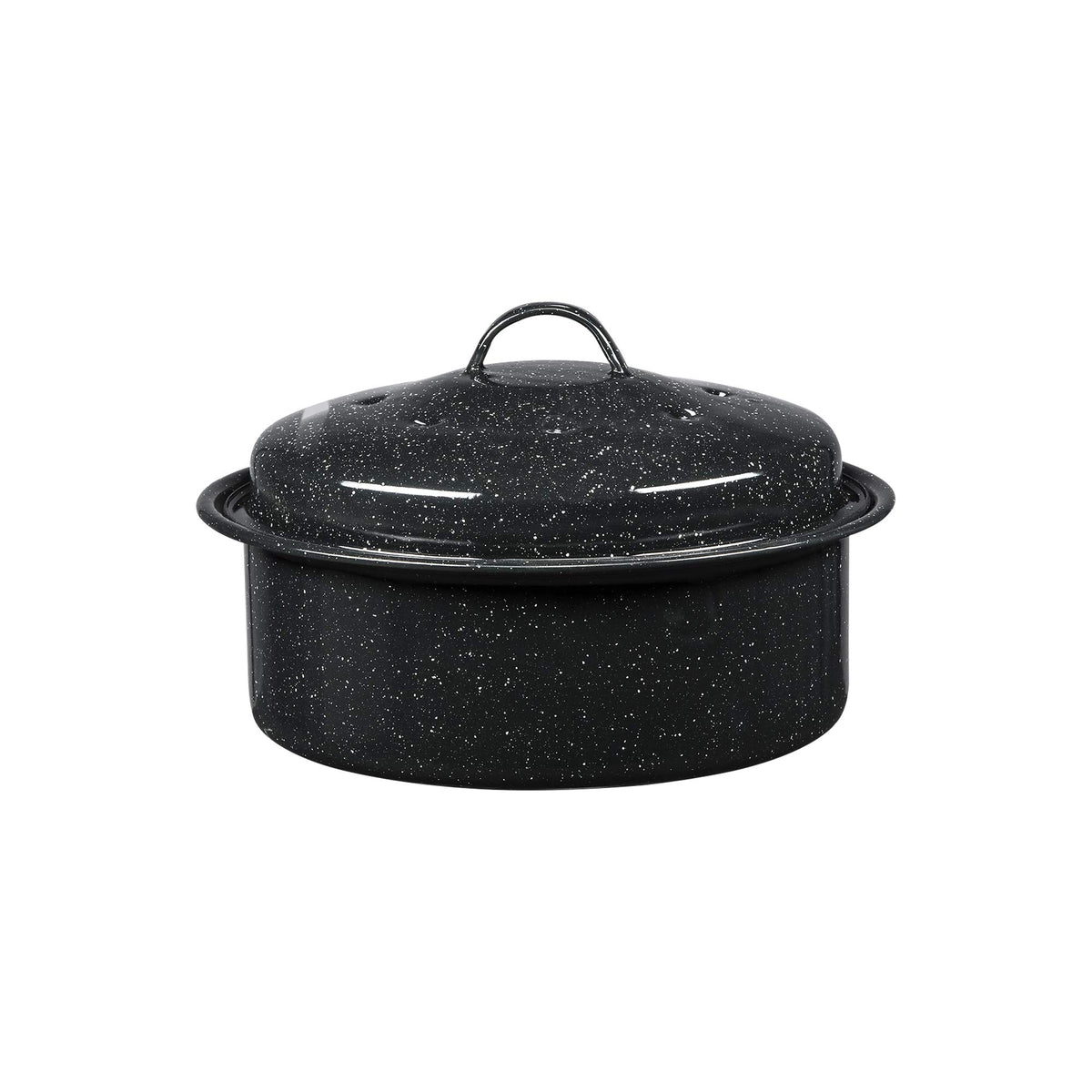 Granite Ware 13" Oval Roaster with Lid – Enameled Steel, Oven Safe to 932°F – Ideal for Roasting, Baking & Sourdough Bread – Self-Basting Cover, Dishwasher Safe, 7 lb Capacity