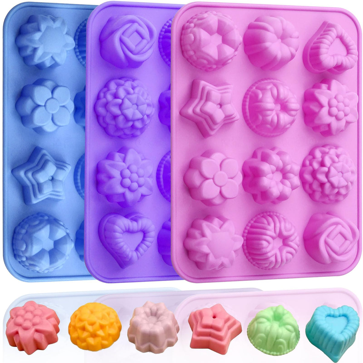 HKNMTT Halloween Silicone Molds for Baking Extra large, 6 Cavities 3D Skull Cake Pizza Pan Molds, Nonstick Halloween Skeleton Mold for Soap Ice 2PCS