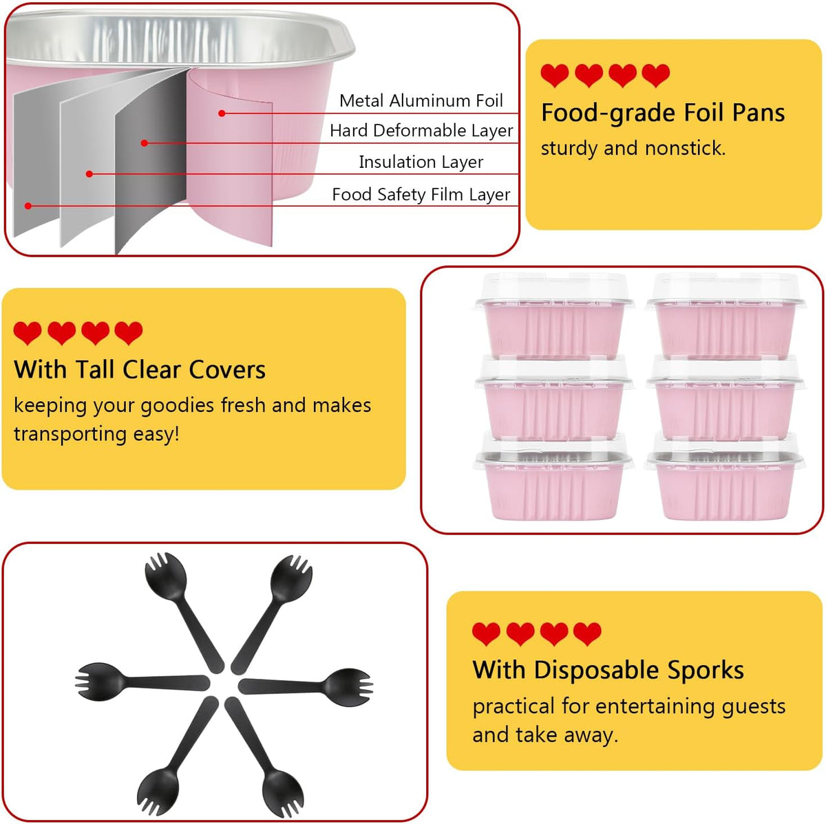 LNYZQUS 10oz Mini Cake Pans with Lids, Small Cinnamon Roll Containers