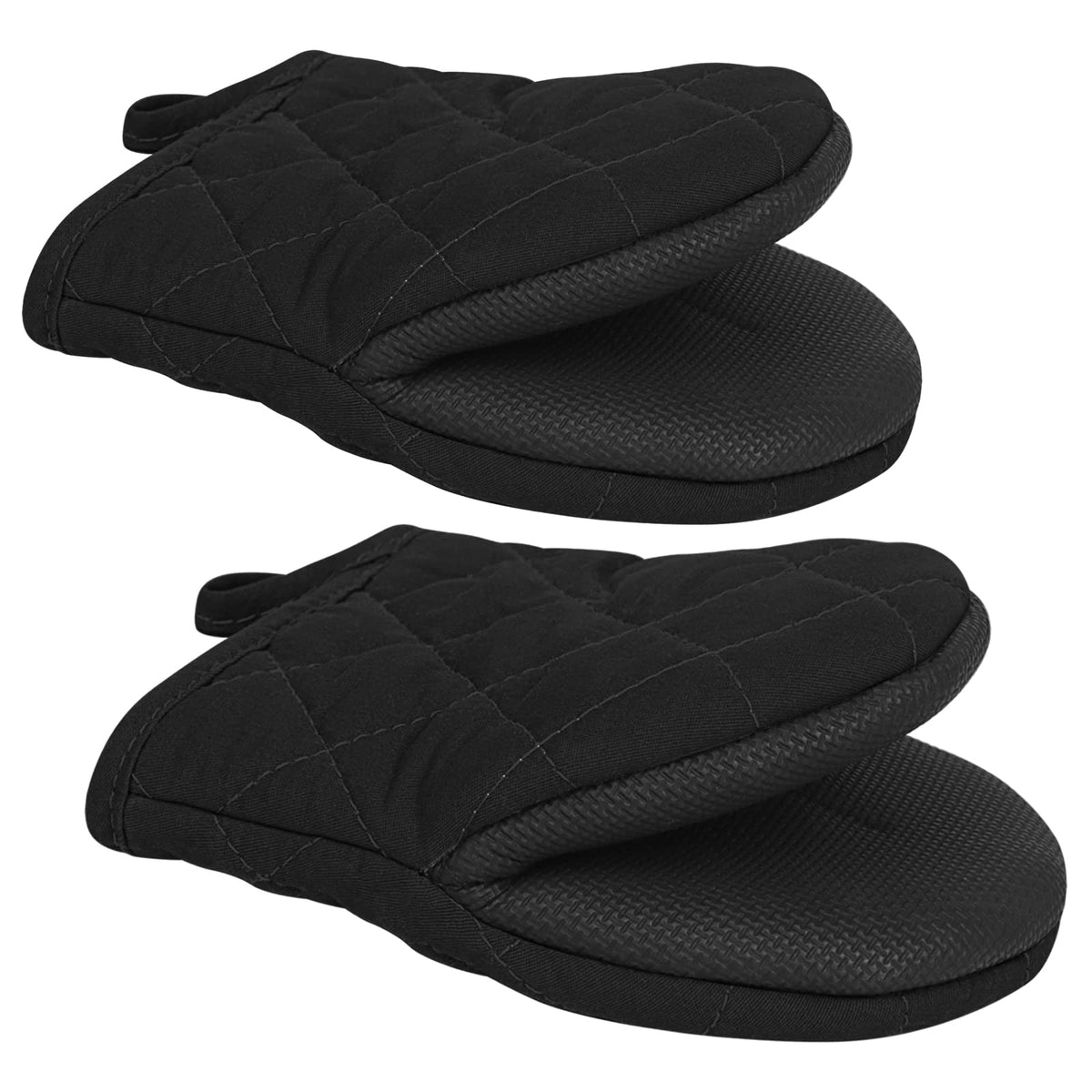 Goldmeet Mini Oven Mitts 2-Pack, 7"x5.5", 500°F Silicone Grip, Gray