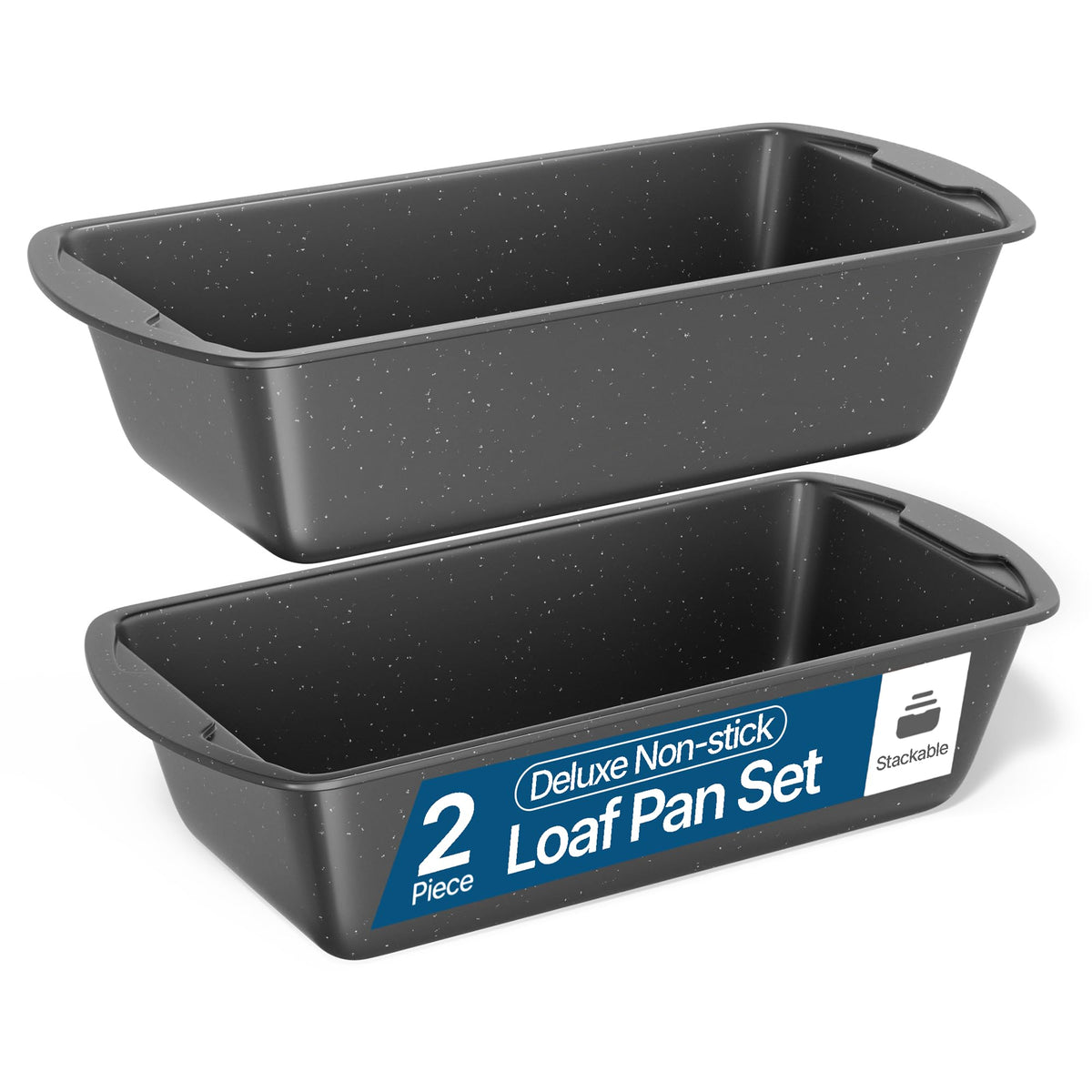 Loaf Pan Set 4-Piece - Deluxe Nonstick Carbon Steel Bakeware for Perfect Bread and Cakes – Dishwasher Safe, Premium Pans for Home Baking