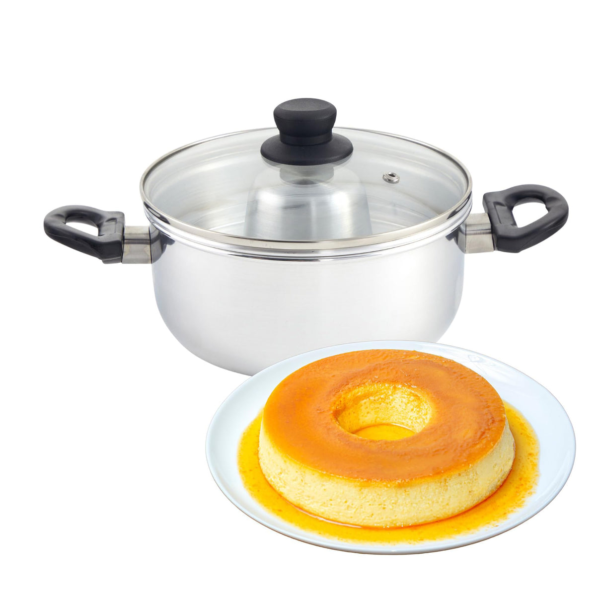 IMUSA 7 Inch Stainless Steel Flan Mold for Baking