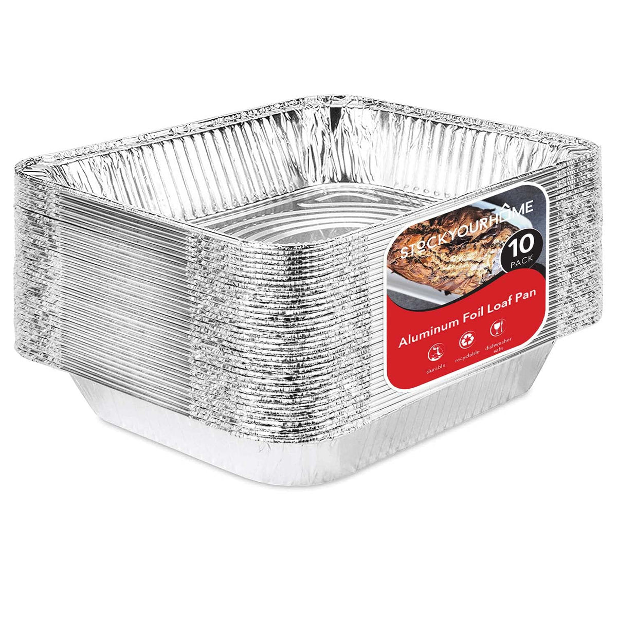 Stock Your Home Aluminum Pans 9x13 Disposable Foil Pans (30 Pack) - Half Size Steam Table Deep Trays - Tin Foil Pans Great for Cooking, Heating, Storing, Prepping Food