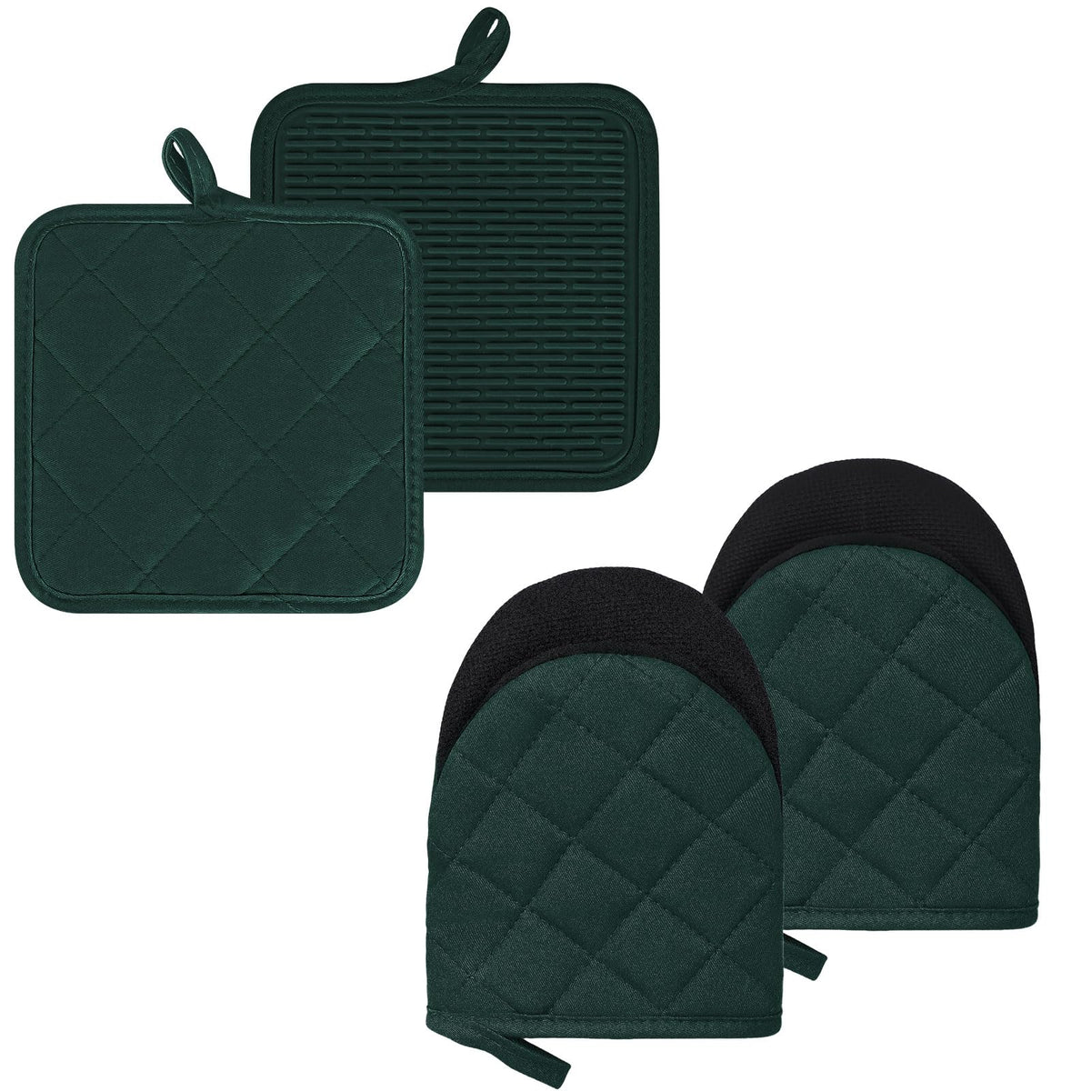 Goldmeet Mini Oven Mitts 2-Pack, 7"x5.5", 500°F Silicone Grip, Gray