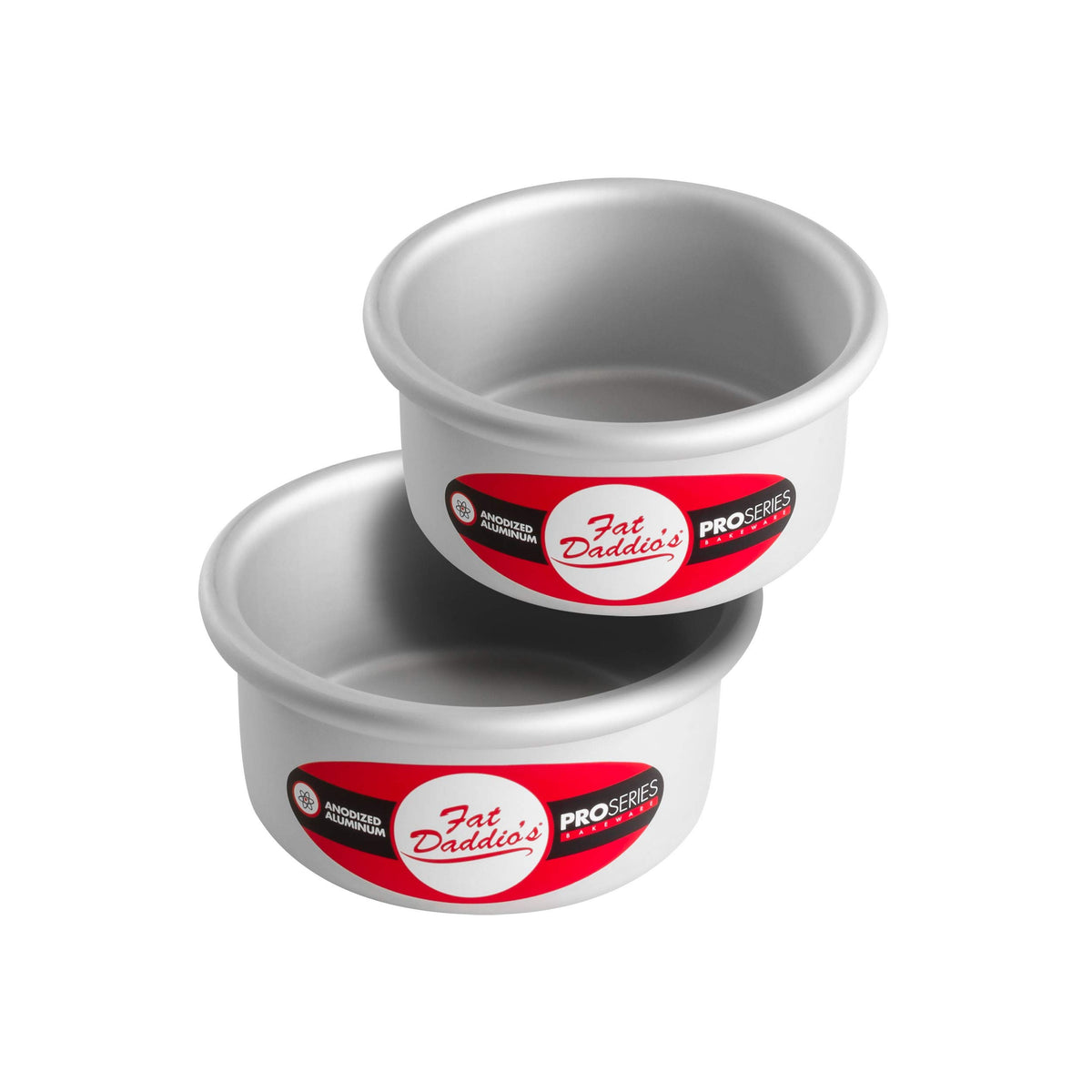 Fat Daddio's Anodized Aluminum Round Cake Pans, 2 Piece Set, 8 x 2 Inch