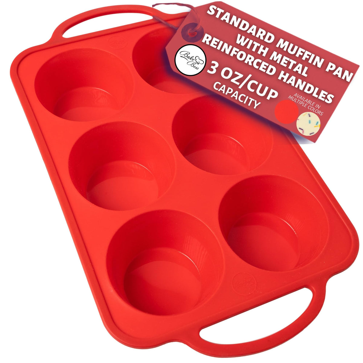 Silicone Muffin Pans, 2-Pack Regular 12 Cup & Mini 24 Cup, BPA-Free