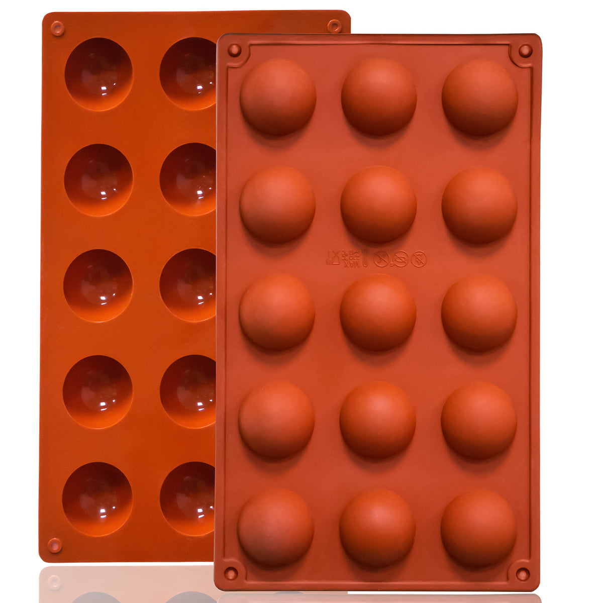 Lerykin Mini 24-Cavity Semi Sphere Silicone Molds Non-Stick, 2 Packs Half Sphere Silicone Baking Molds for Making Jelly, Chocolates and Cake