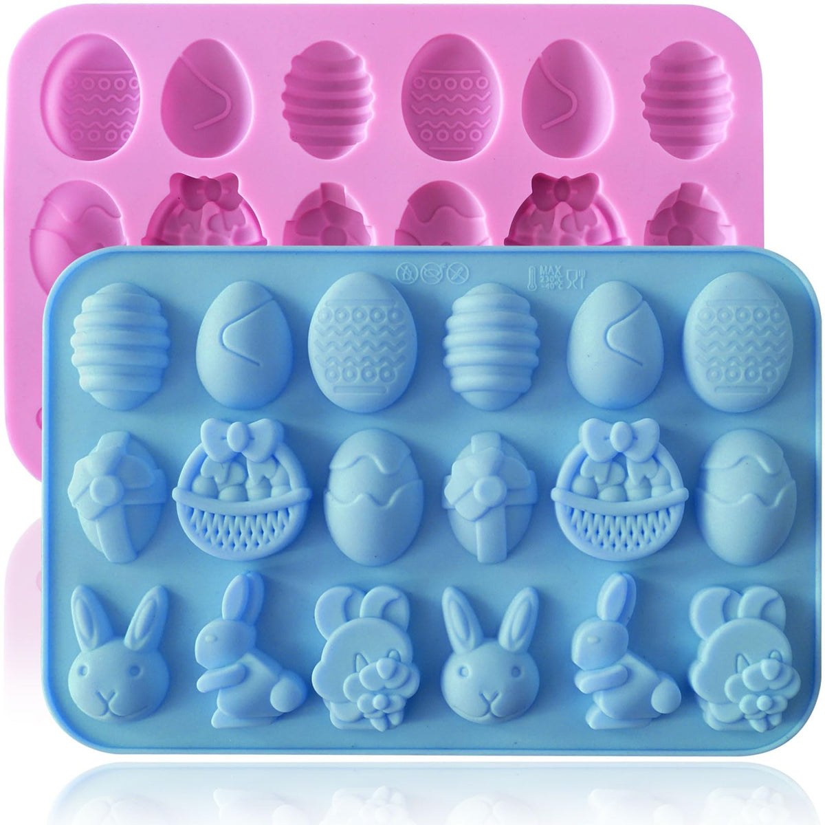 HKNMTT Halloween Silicone Molds for Baking Extra large, 6 Cavities 3D Skull Cake Pizza Pan Molds, Nonstick Halloween Skeleton Mold for Soap Ice 2PCS