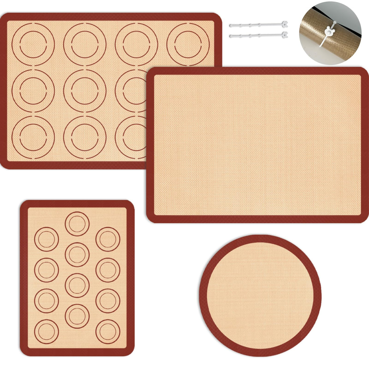Koolstuffs Silicone Baking Mat, Nonstick and Reusable, 3 Pack