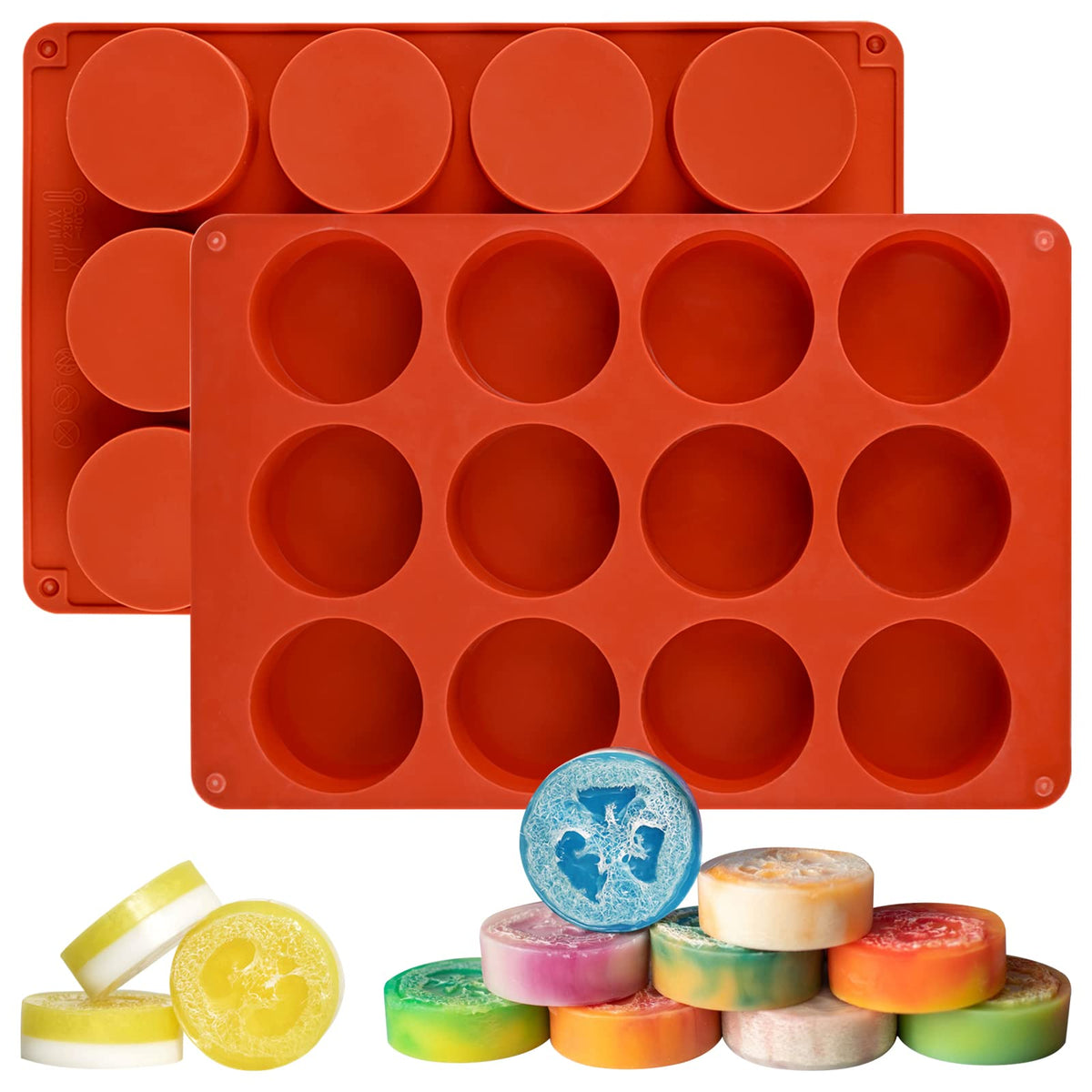Sakolla 2 Pack Insect Silicone Soap Molds, 6-Cavity Dragonfly Butterfly Ladybug Shape Silicone Molds for Soap Making, DIY Baking Mold for Lotion Bars, Chocolate, Candy, Muffin, Biscuit, Cookie Pans