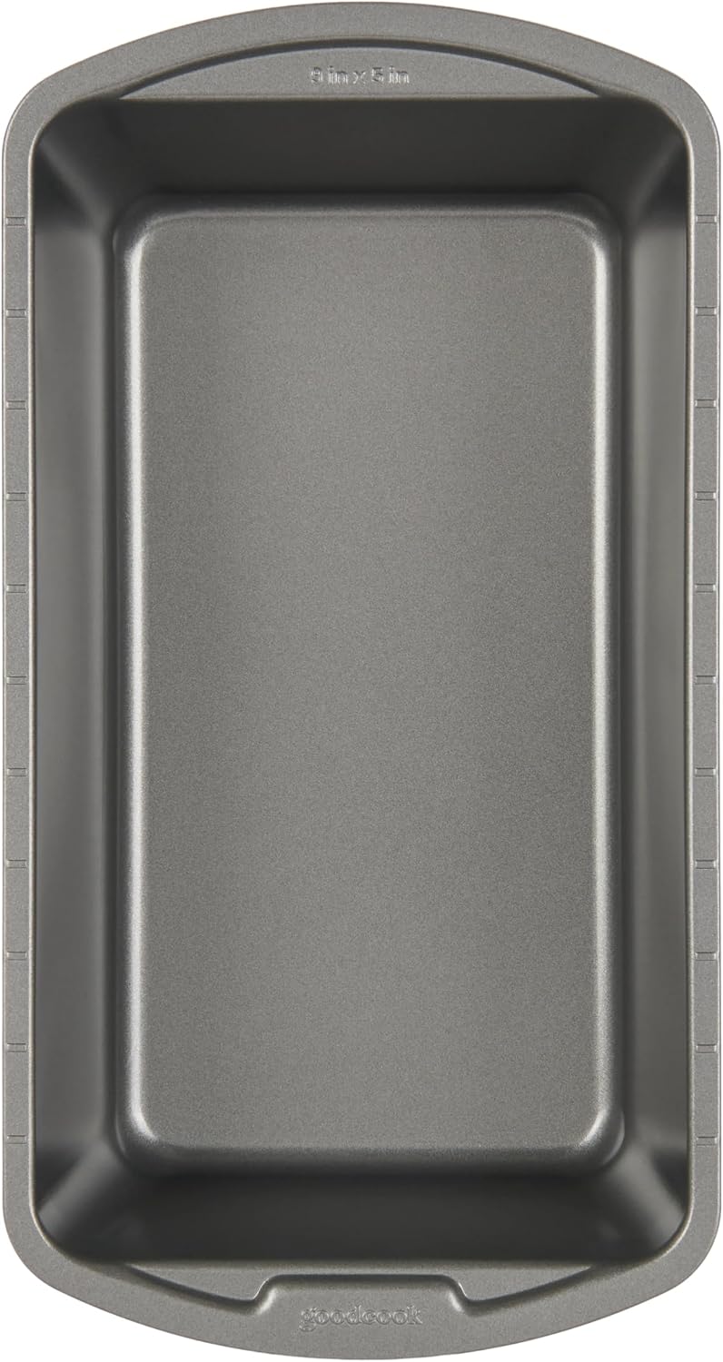 GoodCook Nonstick Loaf Pan Heavy-Duty Steel Bakeware with Easy-Clean Non-Stick Coating, Oven & Dishwasher Safe Pan, 9 x 5-Inch, Gray
