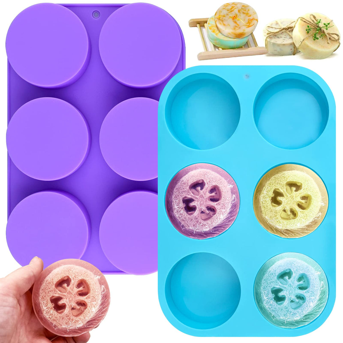 Sakolla 2 Pack Insect Silicone Soap Molds, 6-Cavity Dragonfly Butterfly Ladybug Shape Silicone Molds for Soap Making, DIY Baking Mold for Lotion Bars, Chocolate, Candy, Muffin, Biscuit, Cookie Pans
