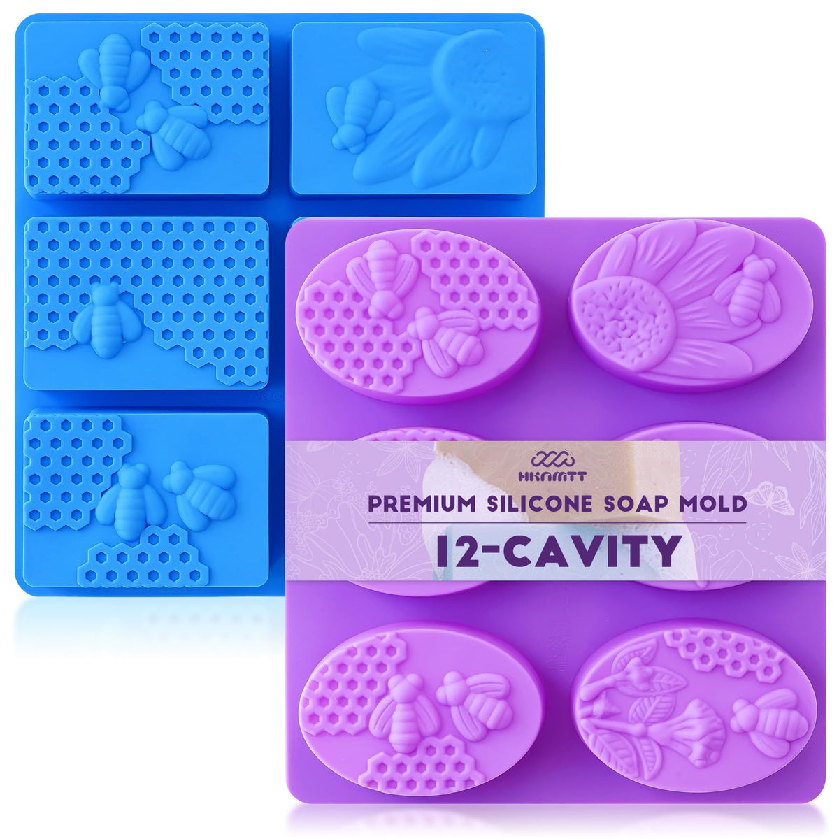 HKNMTT Halloween Silicone Molds for Baking Extra large, 6 Cavities 3D Skull Cake Pizza Pan Molds, Nonstick Halloween Skeleton Mold for Soap Ice 2PCS