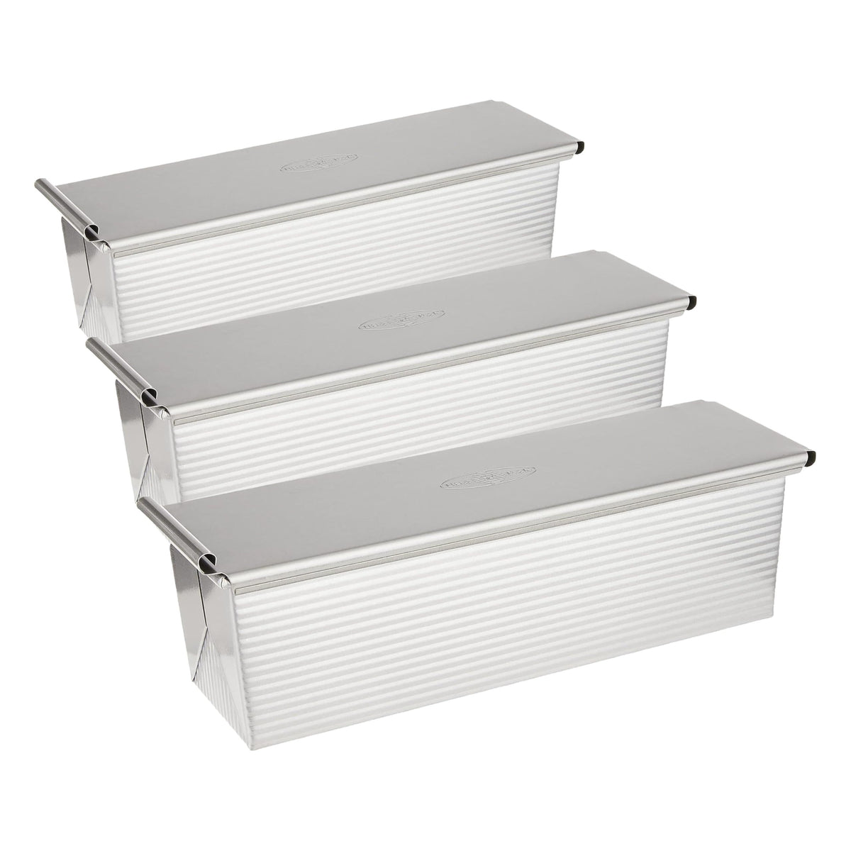 USA Pan Bakeware Pullman Loaf Pan with Cover, 13 x 4 inch, Nonstick & Quick Release Coating, Made in the USA from Aluminized Steel