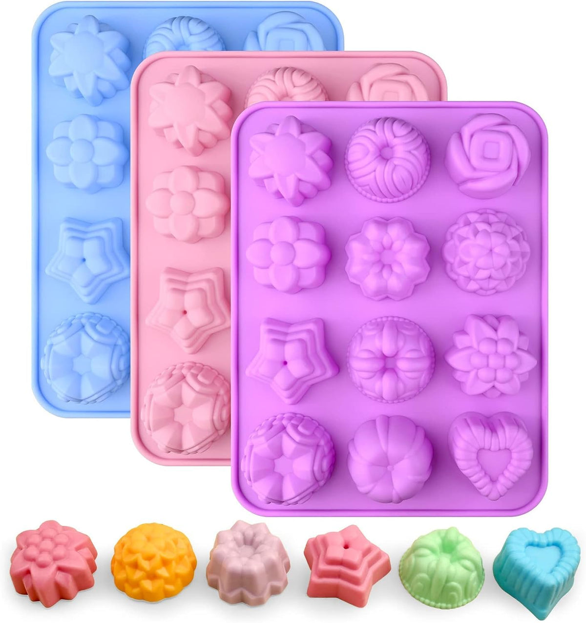 Sakolla 3 Pcs Round Chocolate Cookie Molds, 2.1 Inch Cylinder Silicone Mold
