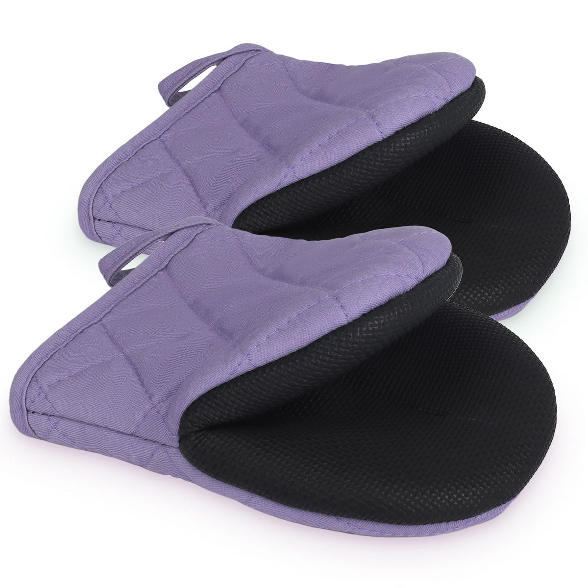Goldmeet Mini Oven Mitts 2-Pack, 7"x5.5", 500°F Silicone Grip, Gray