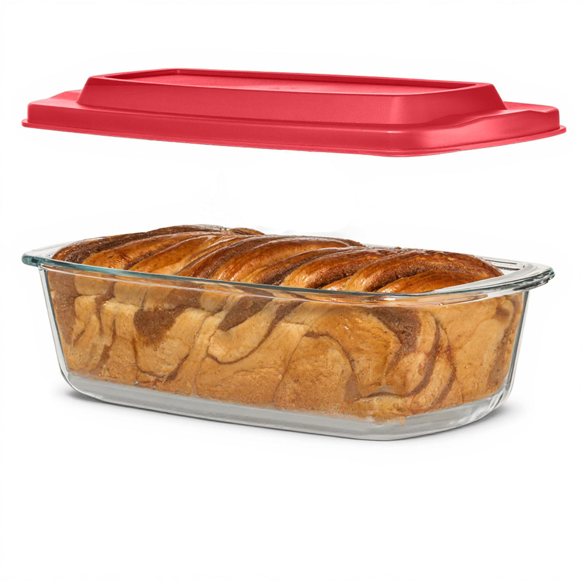 Razab (2 Pack Large 7.6 Cups / 1800 Ml / 1.9 Qt Glass Loaf Pans with Lids